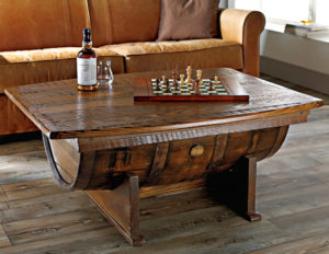 handmade vintage oak whiskey barrel coffee table xl