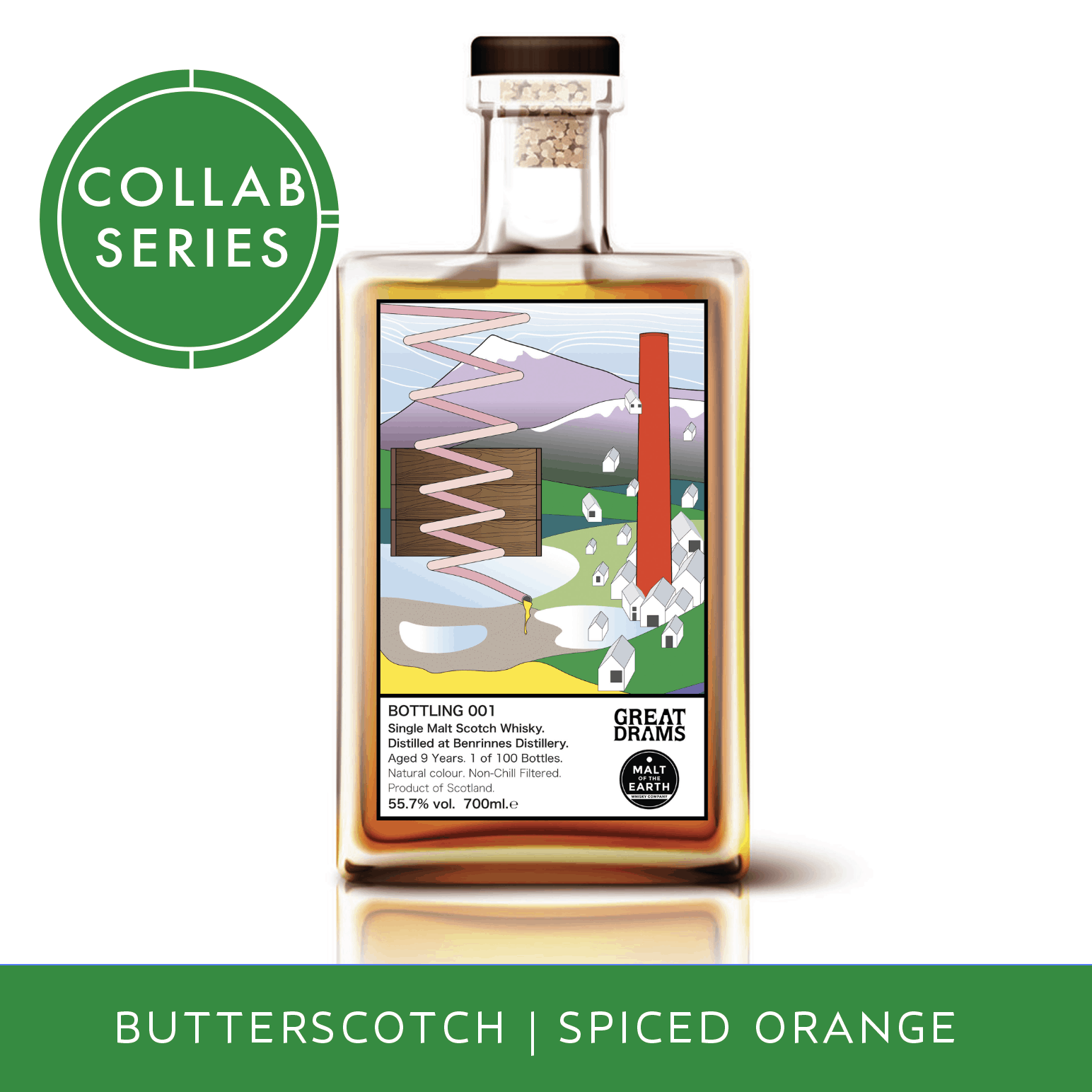 Collaboration Series: GreatDrams x Malt of the Earth Benrinnes 9 Year Old Oloroso Cask Finish