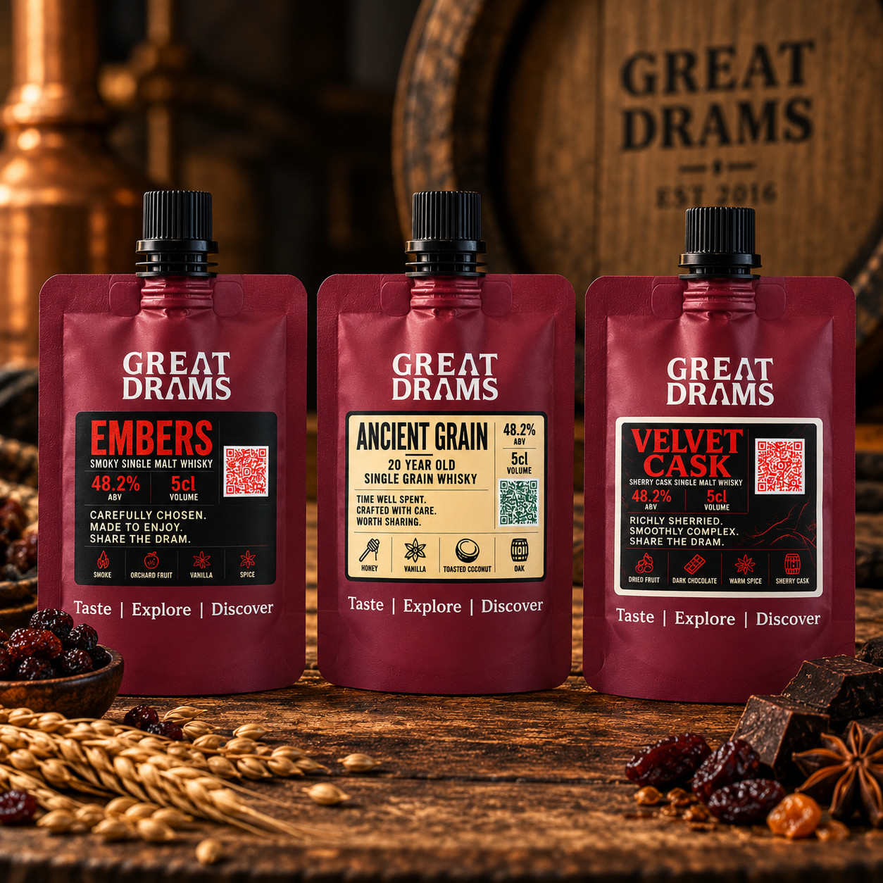 whisky pouches